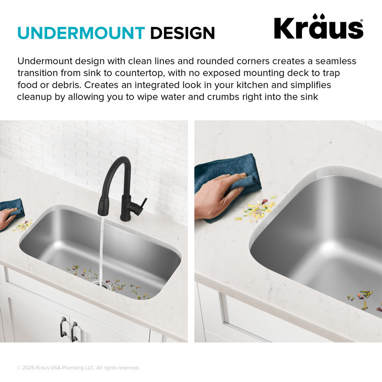 Premier 31.5-inch Stainless Steel Undermount Single Bowl Kitchen Sink