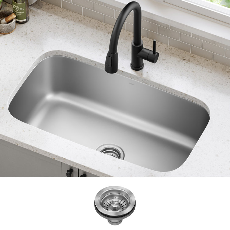 Kraus 32-inch Stainless Steel Undermount Single Bowl Kitchen Sink