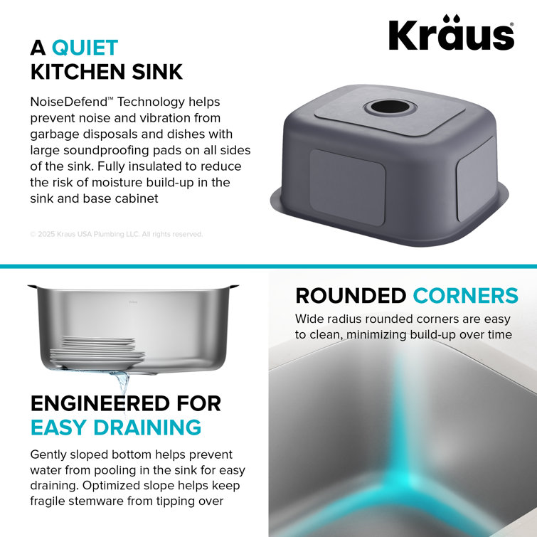 Kraus 20-inch Satin Stainless Steel Undermount Single Bowl Kitchen Sink
