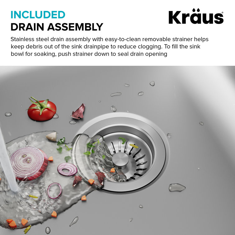 Kraus 20-inch Satin Stainless Steel Undermount Single Bowl Kitchen Sink
