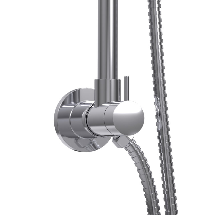 Chrome Multi-Head Adjustable Height Rain Shower System