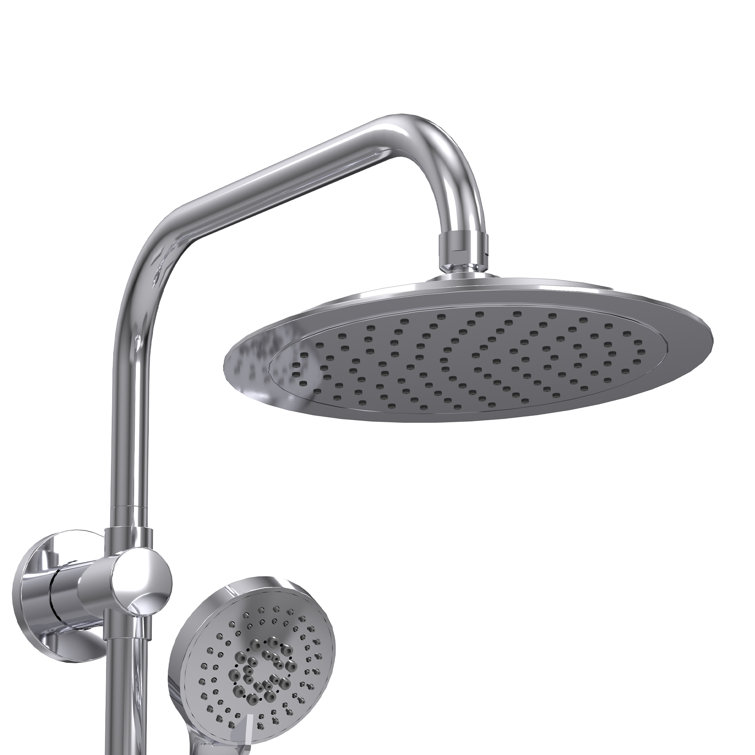 Chrome Multi-Head Adjustable Height Rain Shower System
