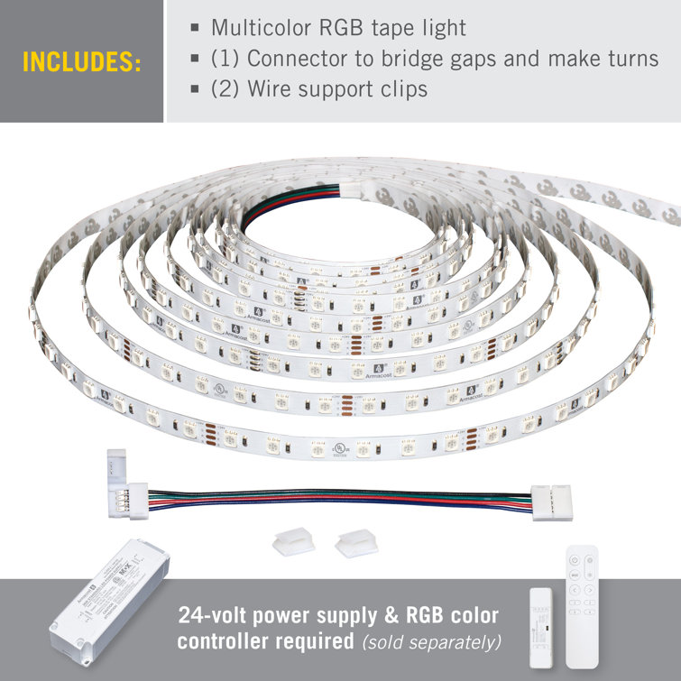 16.4 ft Multi-Color LED Tape Light with Remote