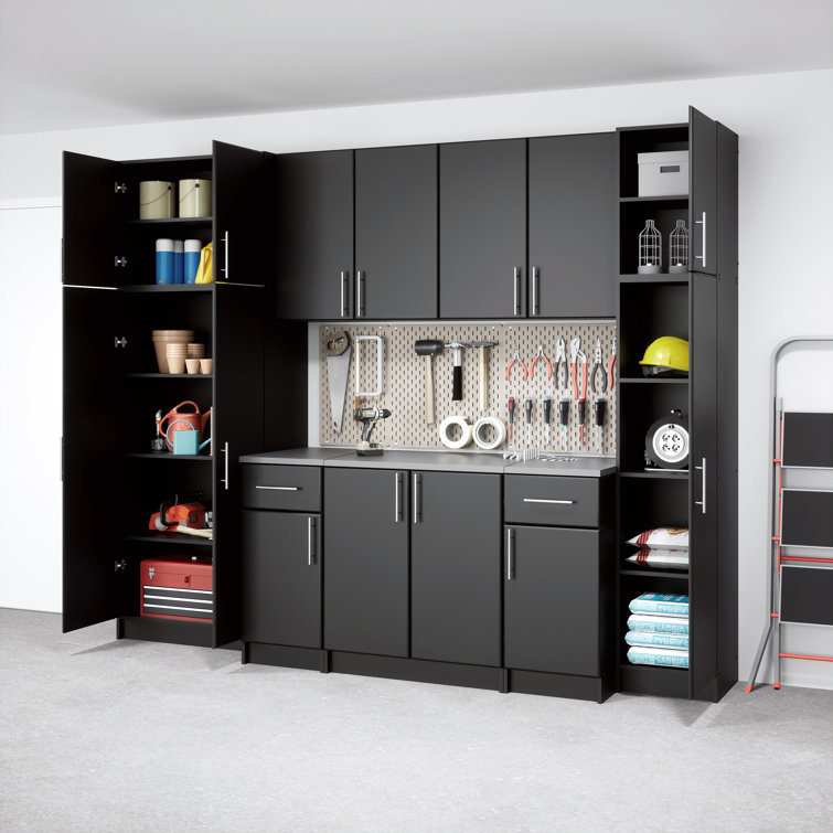 Elite Black 112" 9-Piece Storage Cabinet System