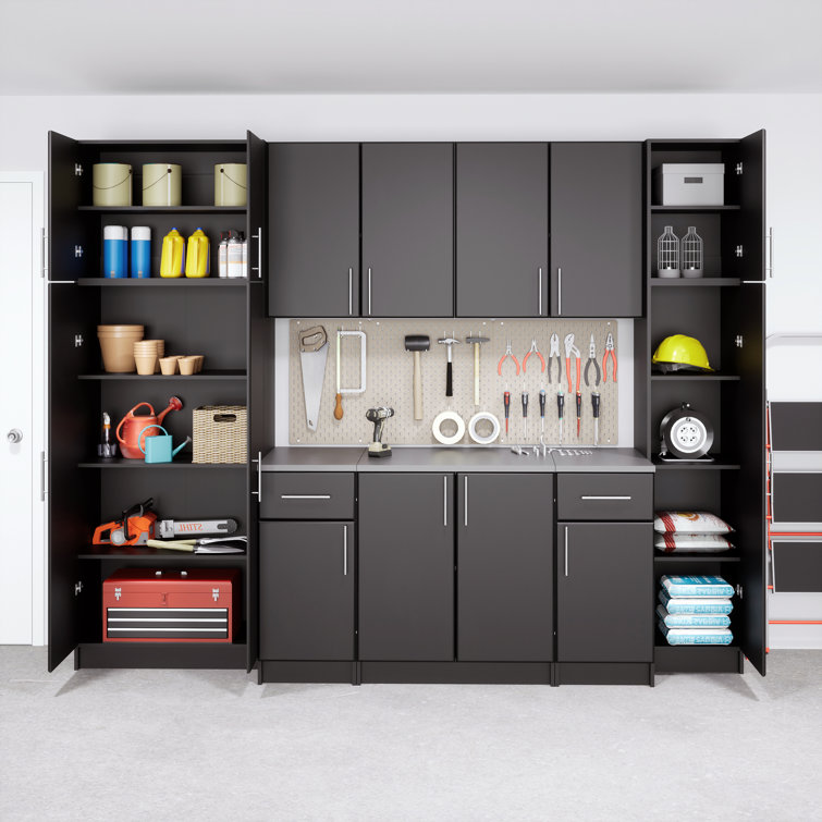 Elite Black 112" 9-Piece Storage Cabinet System
