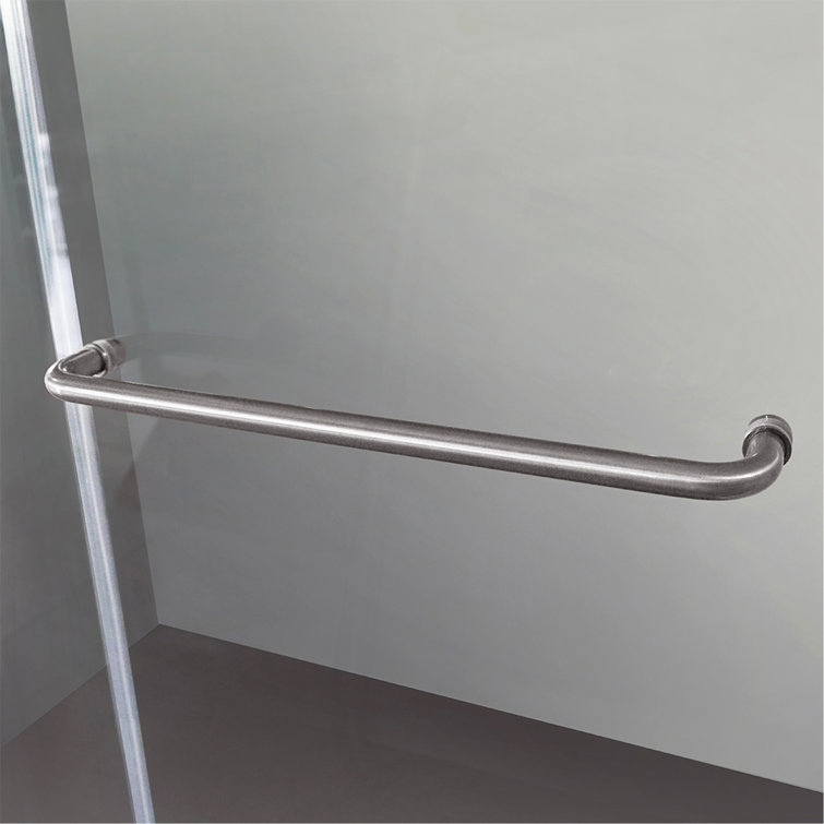 Frameless 60" Clear Glass Sliding Shower Doors with Brushed Nickel Finish
