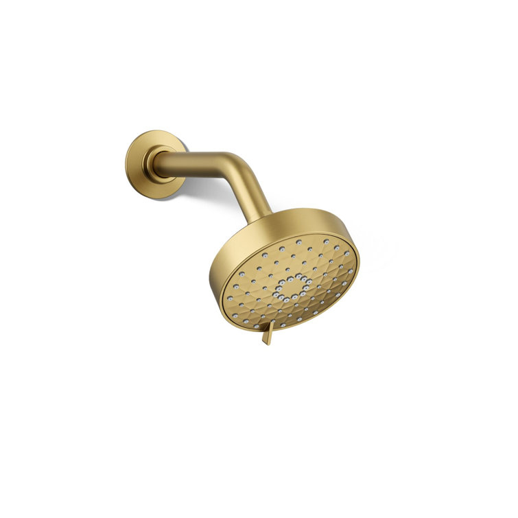 Vibrant Brushed Moderne Brass Wall Mounted Showerhead