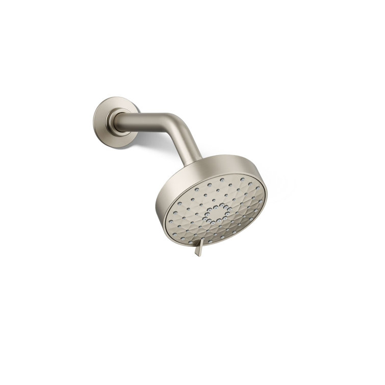 Vibrant Brushed Nickel Multifunction Wall-Mounted Showerhead