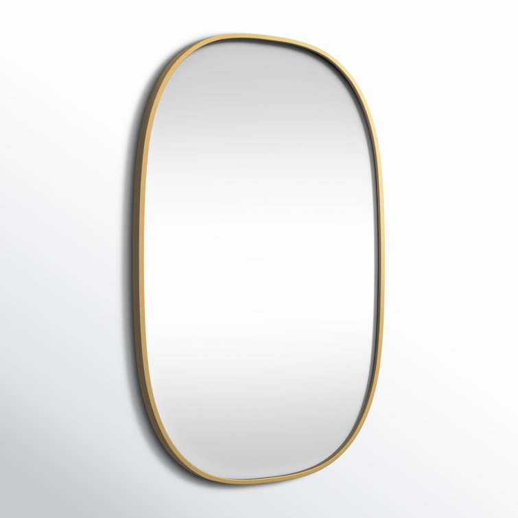 Brass Framed Oval Full Length Bathroom Mirror
