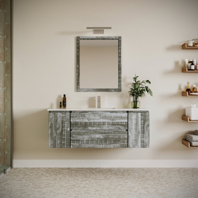 Formosa 53" Gray Acacia Wall-Mounted Single Sink Vanity