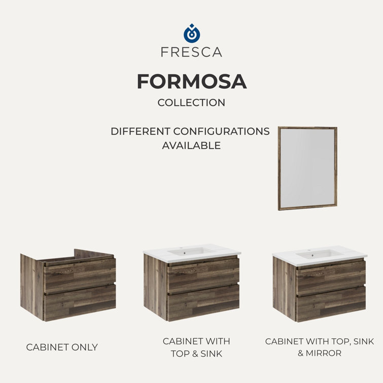 Formosa 47" Brown Acacia Wall-Mounted Single Vanity Base