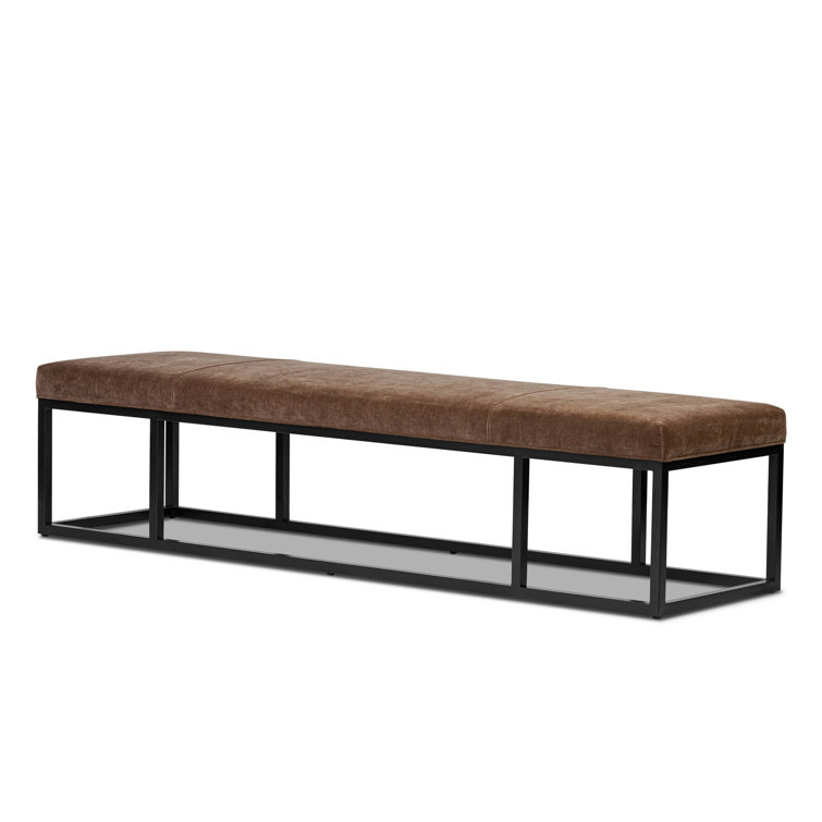 Irving Flax Upholstered Bench with Metal Frame