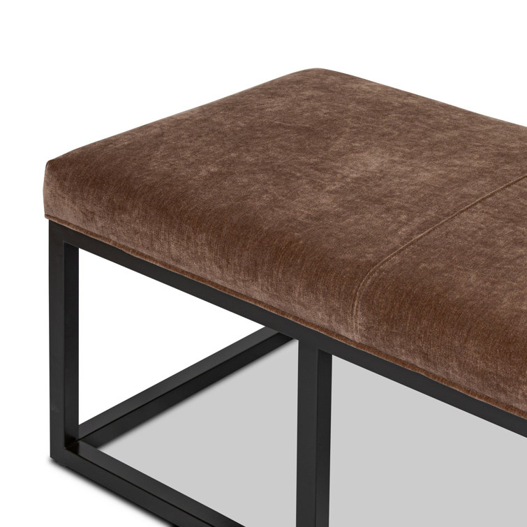 Irving Flax Upholstered Bench with Metal Frame