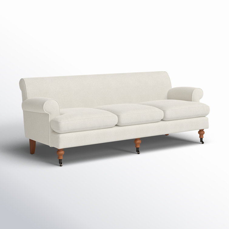 Alana Light Beige Linen Upholstered Lawson Sofa with Removable Cushions