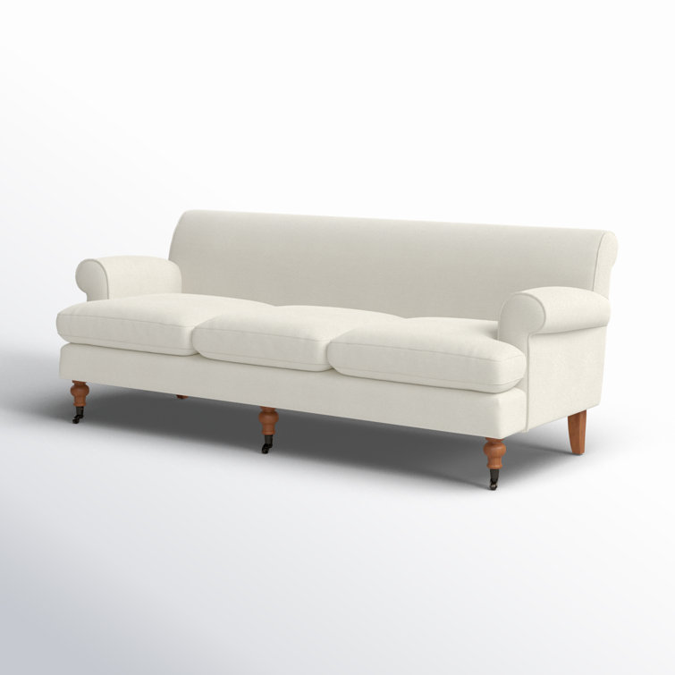 Alana Light Beige Linen Upholstered Lawson Sofa with Removable Cushions