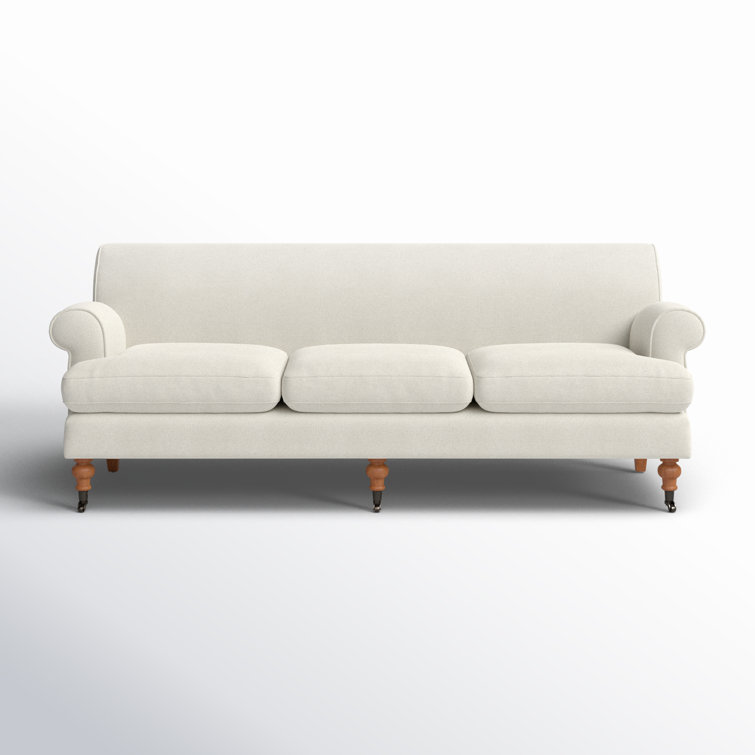 Alana Light Beige Linen Upholstered Lawson Sofa with Removable Cushions