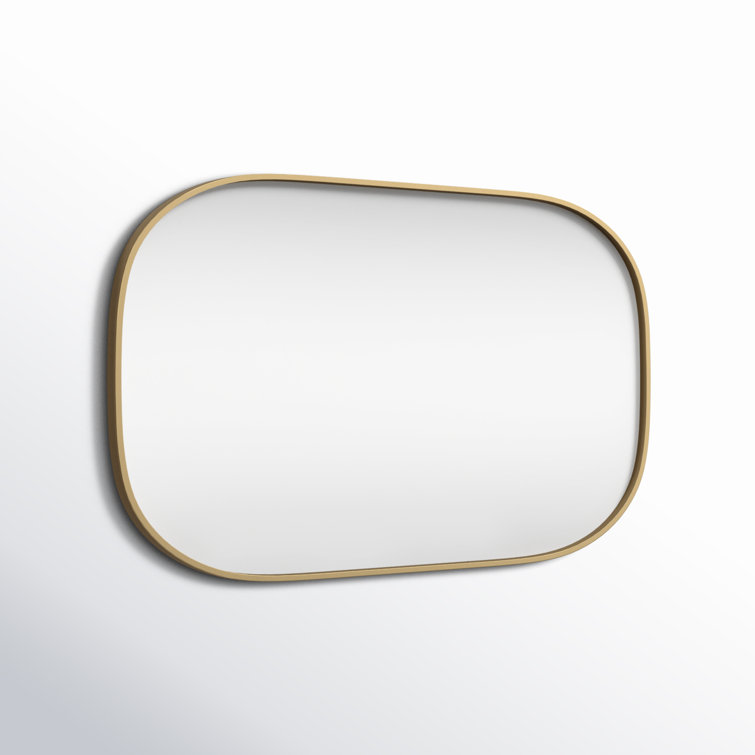 Brass Oval Metal Frame Bathroom Mirror