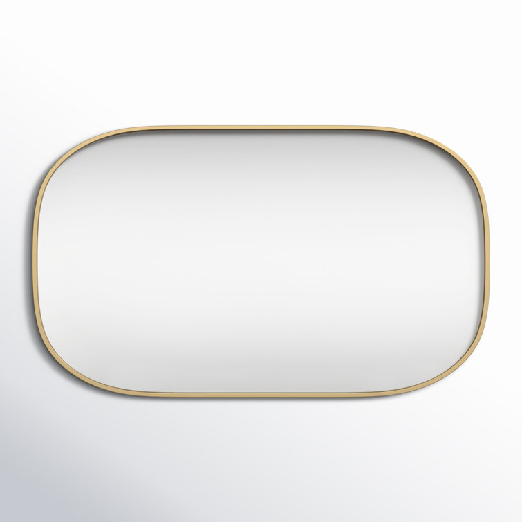 Brass Oval Metal Frame Bathroom Mirror