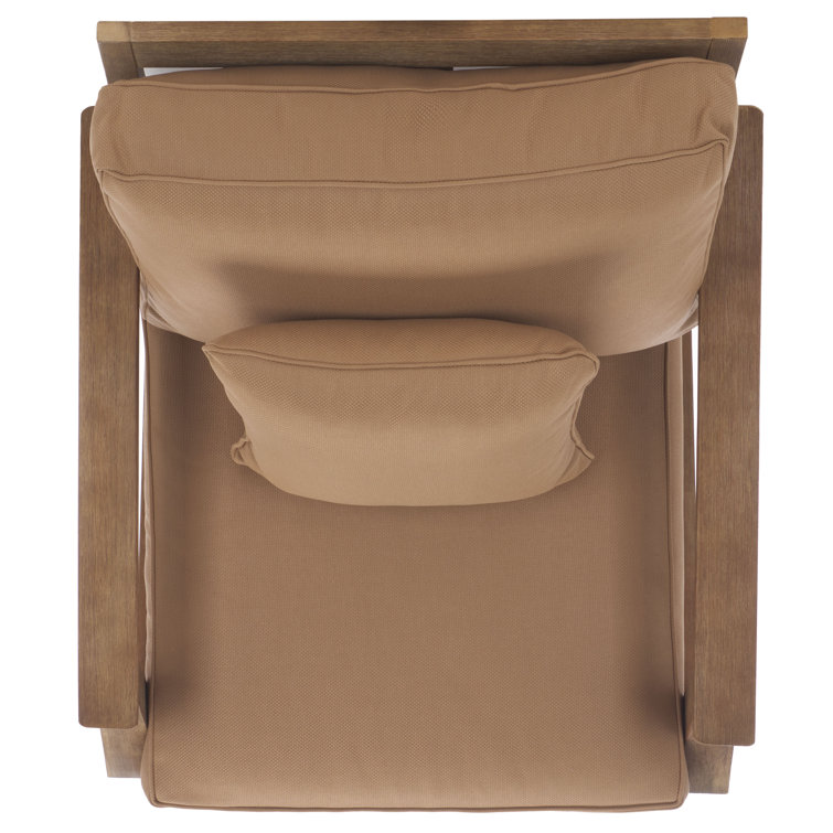 Natural Eucalyptus Outdoor Armchair with Brown Cushions