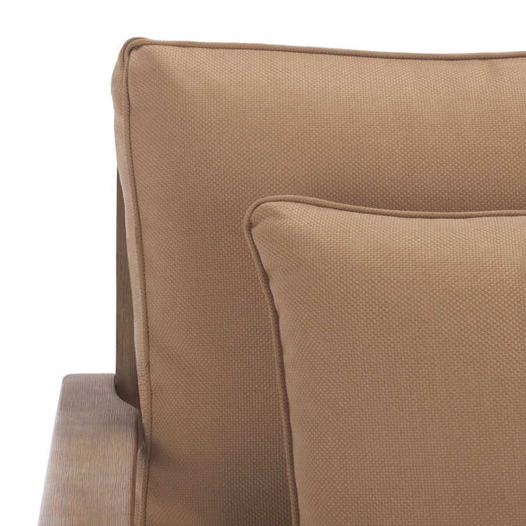 Natural Eucalyptus Outdoor Armchair with Brown Cushions