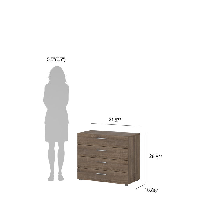 Truffle Oak 4-Drawer Chest with Sleek Contemporary Design