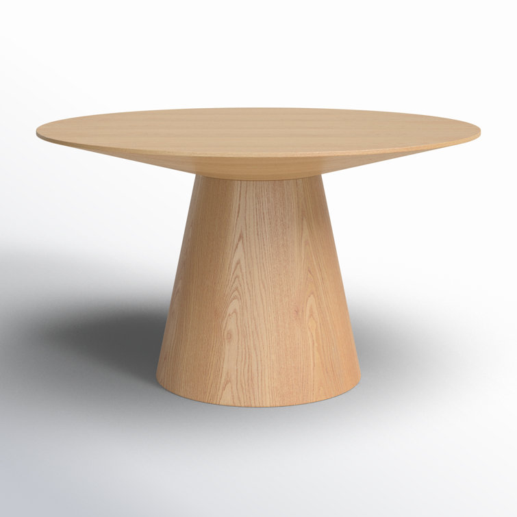 Barra 53" Round Natural Wood Contemporary Dining Table