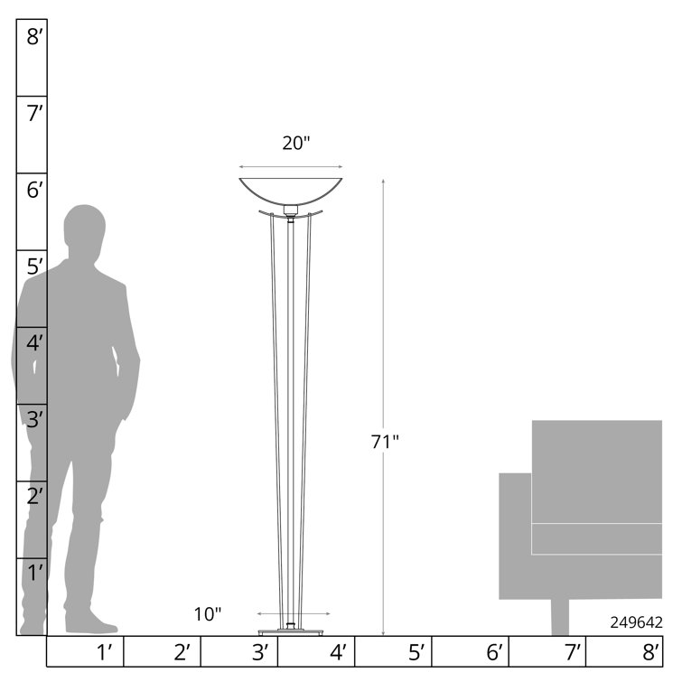 Black and Sand Glass Torchiere Floor Lamp