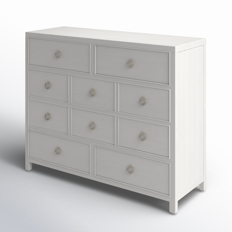 White Coastal 6-Drawer Soft Close Dresser with Felt Lined Drawer