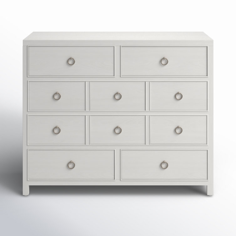 White Coastal 6-Drawer Soft Close Dresser with Felt Lined Drawer