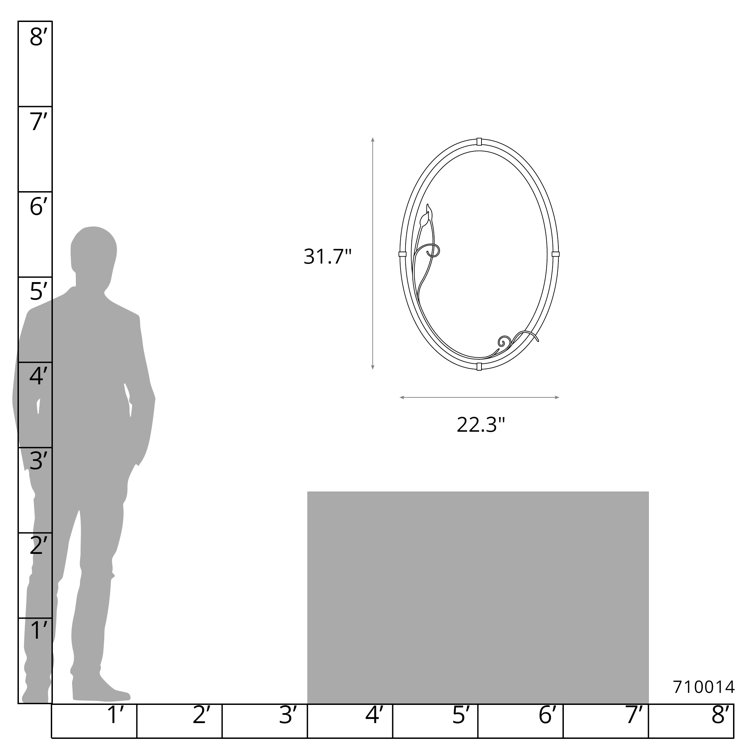 Elegant Oval Brown Wall Mirror with Sophisticated Finish