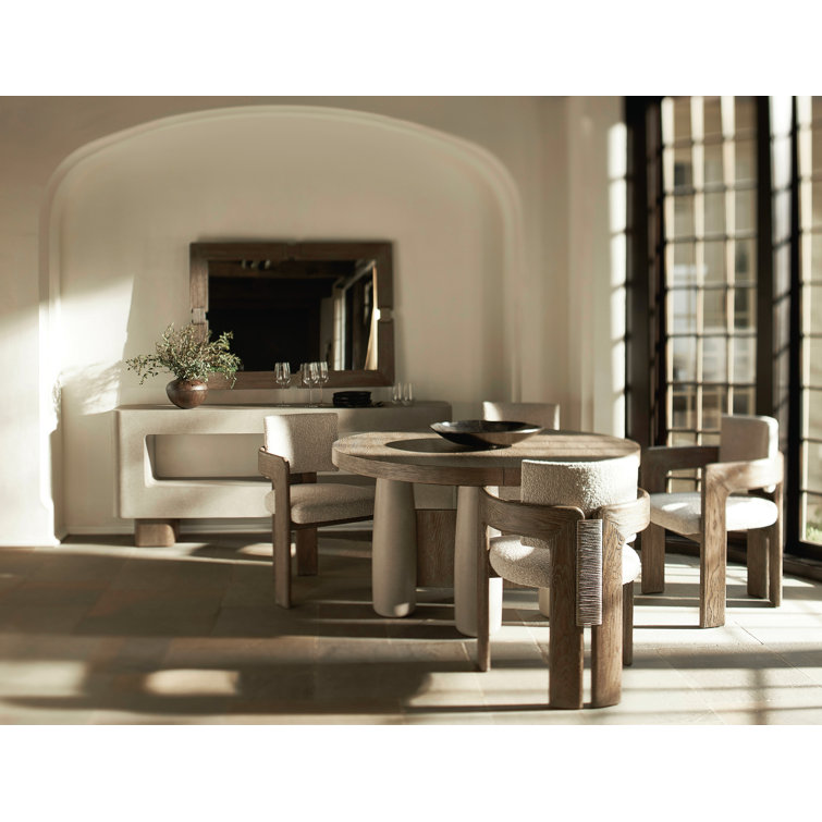 Casa Paros 54" Transitional Extendable Round Dining Table in Brown/Gray