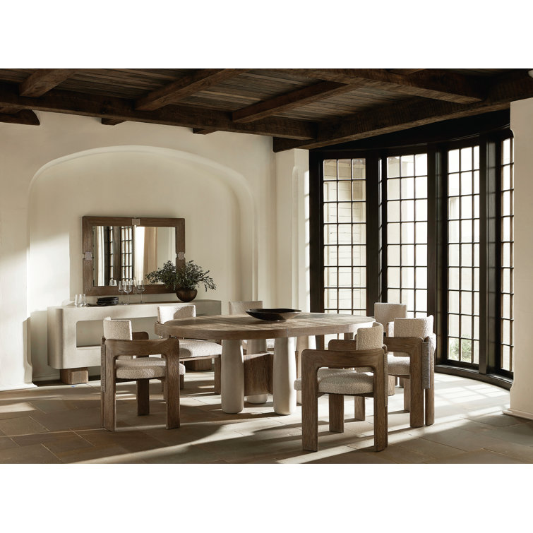 Casa Paros 54" Transitional Extendable Round Dining Table in Brown/Gray