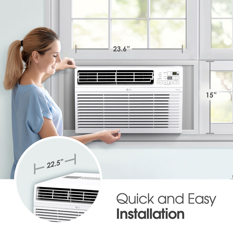 LG 12,000 BTU White Smart Window Air Conditioner with Wi-Fi and Remote