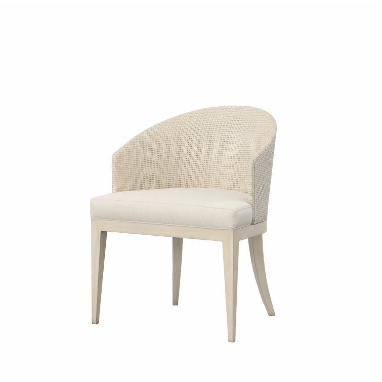Peninsula Linen Upholstered Arm Chair with Cane Back