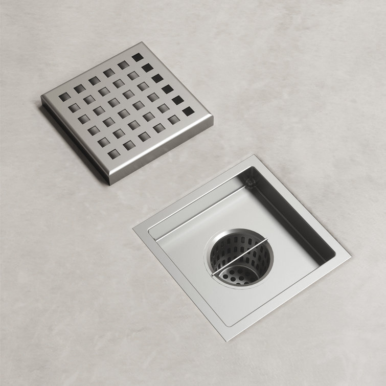 VIGO Elan Brushed Nickel Square Shower Drain