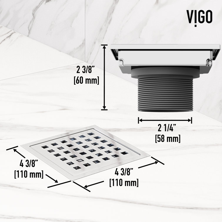 VIGO Elan Square Chrome Shower Drain