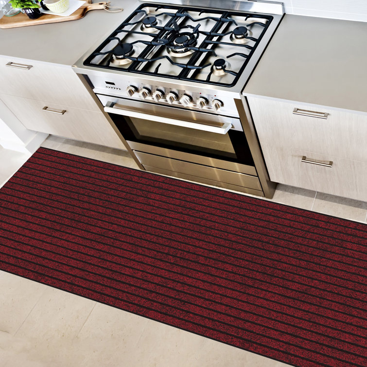 Gray Non-Slip Synthetic Indoor/Outdoor Runner Rug, 2' x 10'