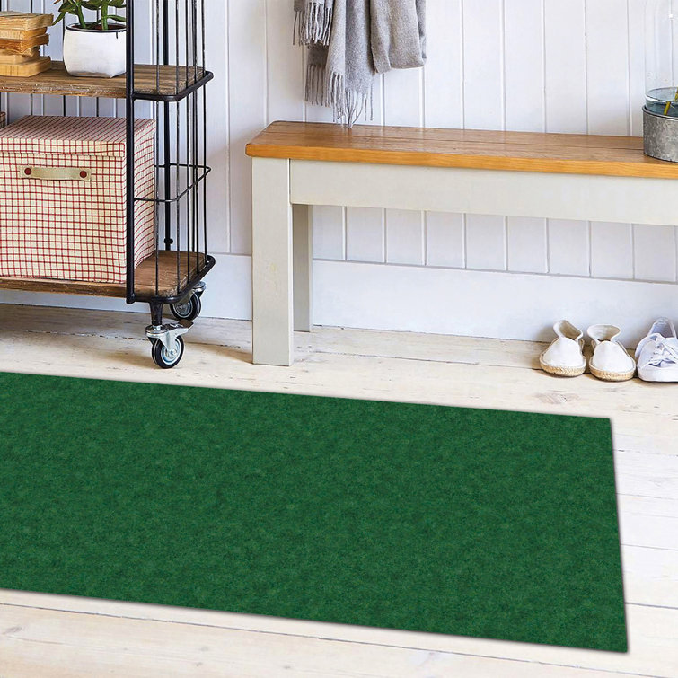 Gray Non-Slip Synthetic Indoor/Outdoor Runner Rug, 2' x 10'