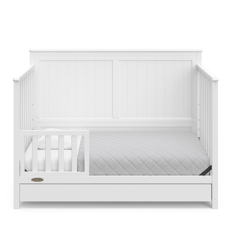 White 5-in-1 Convertible Crib with Storage Drawer