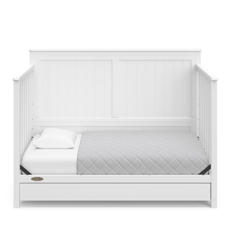 White 5-in-1 Convertible Crib with Storage Drawer