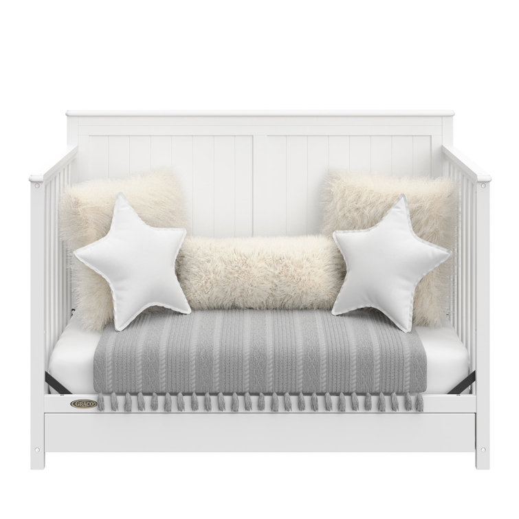 White 5-in-1 Convertible Crib with Storage Drawer