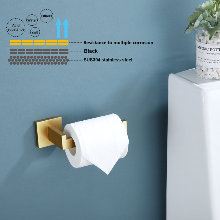 Matte Black Stainless Steel Wall Mounted Toilet Paper Holder