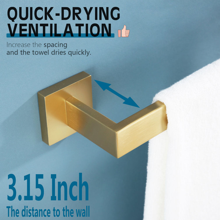 Brushed Gold Stainless Steel 12" Wall Mounted Towel Bar