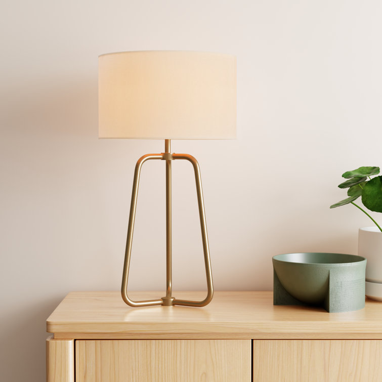 Marduk 25.5" White Linen Shade Tripod Table Lamp