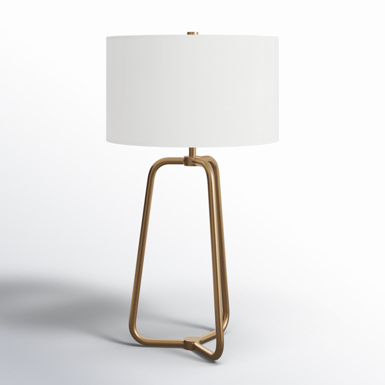 Marduk 25.5" White Linen Shade Tripod Table Lamp