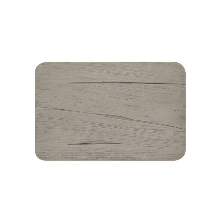 Weathered Gray Teak Outdoor Accent Stool