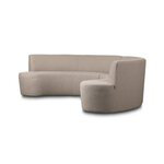 Taupe Performance Fabric Curved Dining Banquette Bench