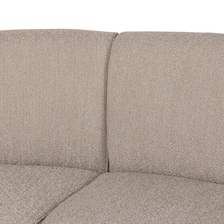 Taupe Performance Fabric Curved Dining Banquette Bench