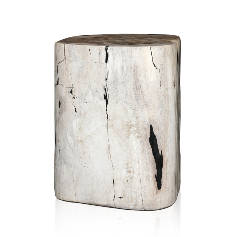 Light Petrified Wood Round End Table