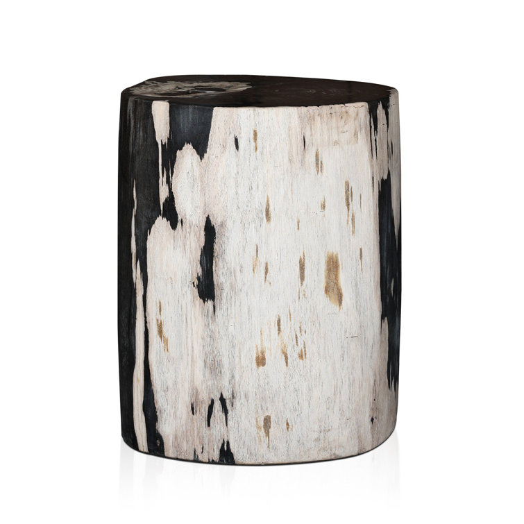 Light Petrified Wood Round End Table